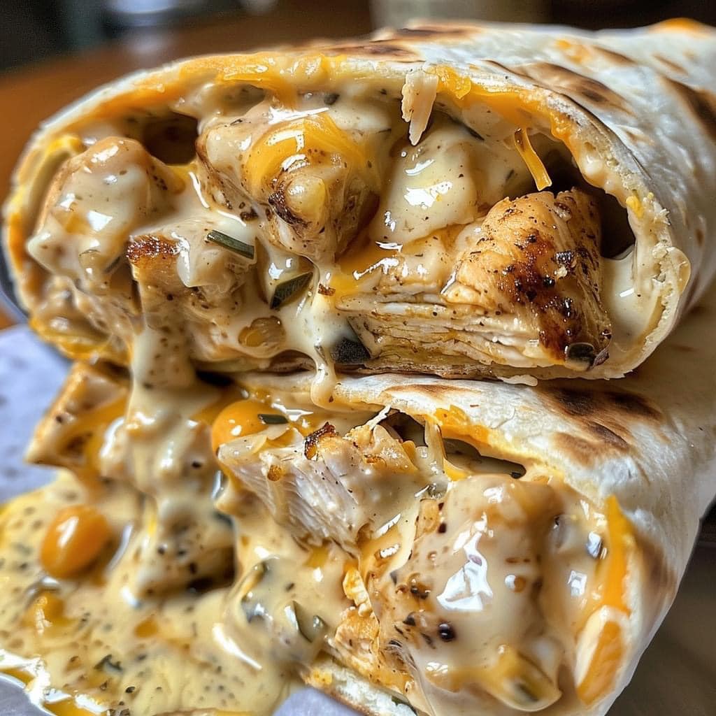 Cheesy Garlic Chicken Wraps